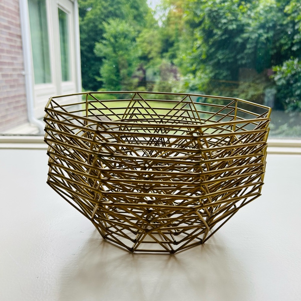 8 Bread Baskets - Gold Wire Geometric - Wedding. Party, Event